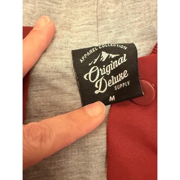 Original Deluxe Supply Hoodie Jacket Mens Medium Red Black Skeleton Hands LA - Picture 3 of 8